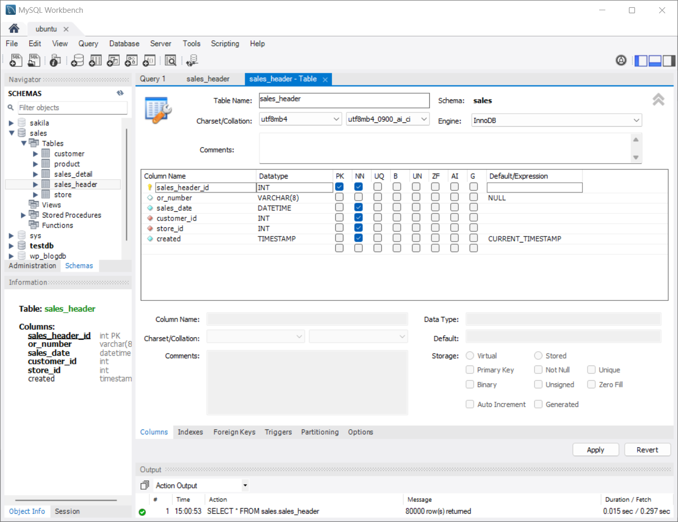 MySQL Workbench - Table Design