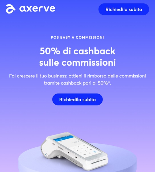 axerve pos easy a commissioni