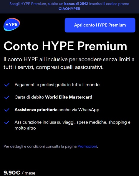 conto hype premium