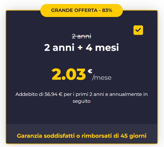 cyberghost vpn 2,03 euro al mese