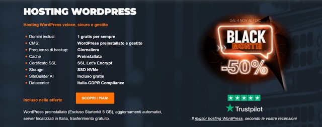 hosting wordpress serverplan offerta black friday