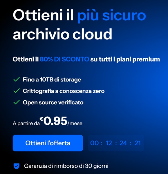 archivio cloud internxt offerta