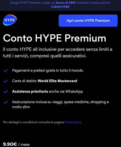 conto hype premium