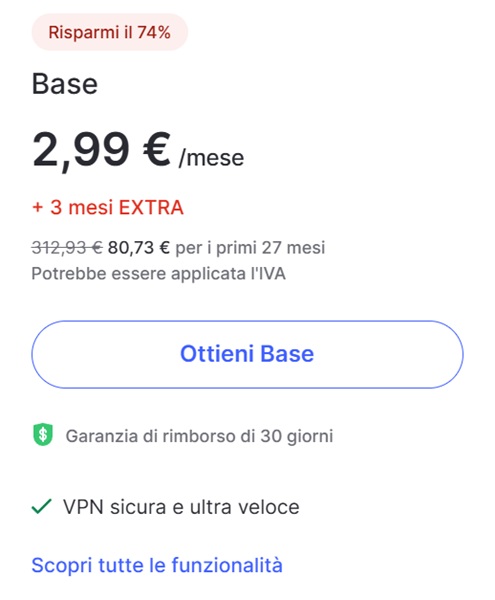 nordvpn offerta piano base