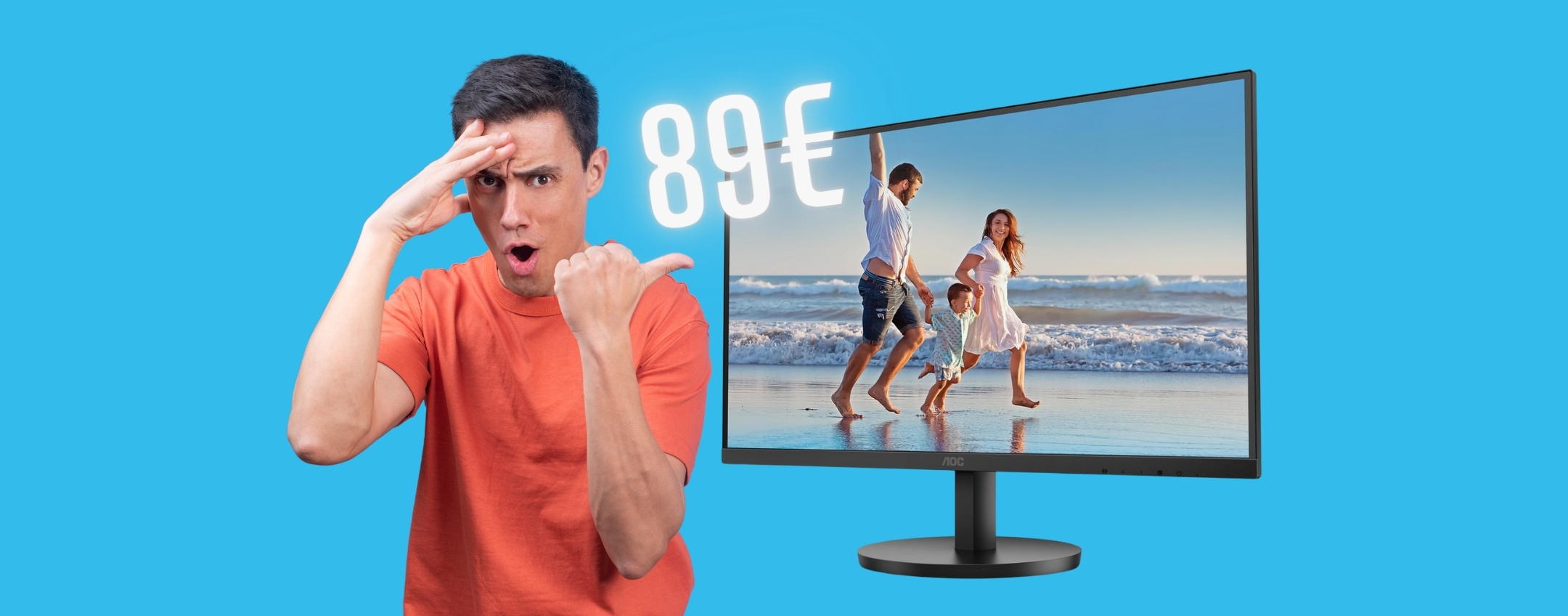 AOC: monitor FHD da 27 pollici con bassa emissione di luce blu (89€)