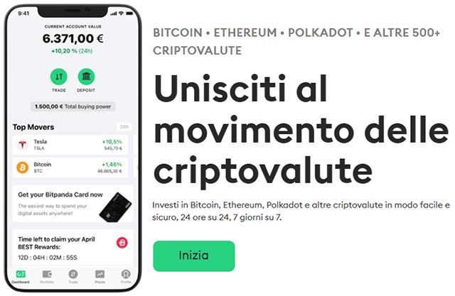 Scambia criptovalute con Bitpanda