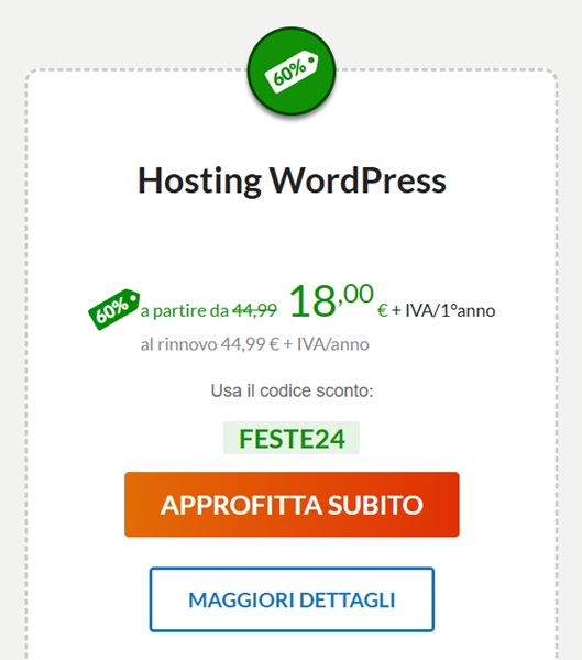 hosting wordpress offerta aruba