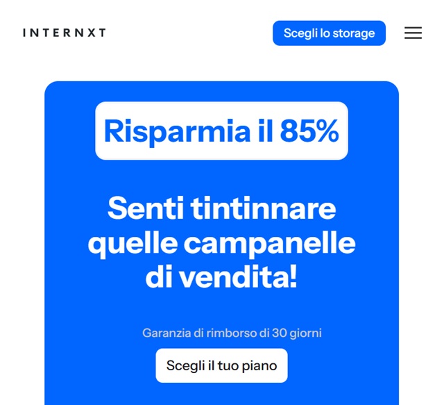 internxt 85 per cento di sconto