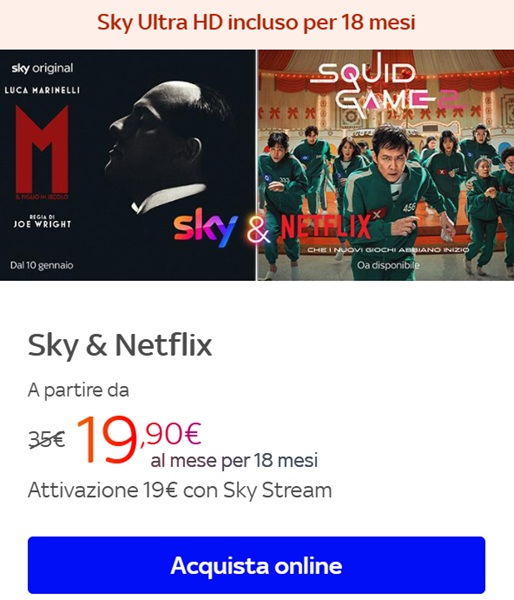 intrattenimento plus sky offerta