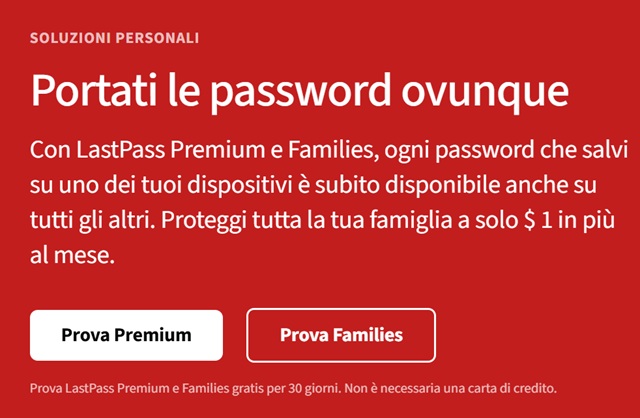 lastpass offerta