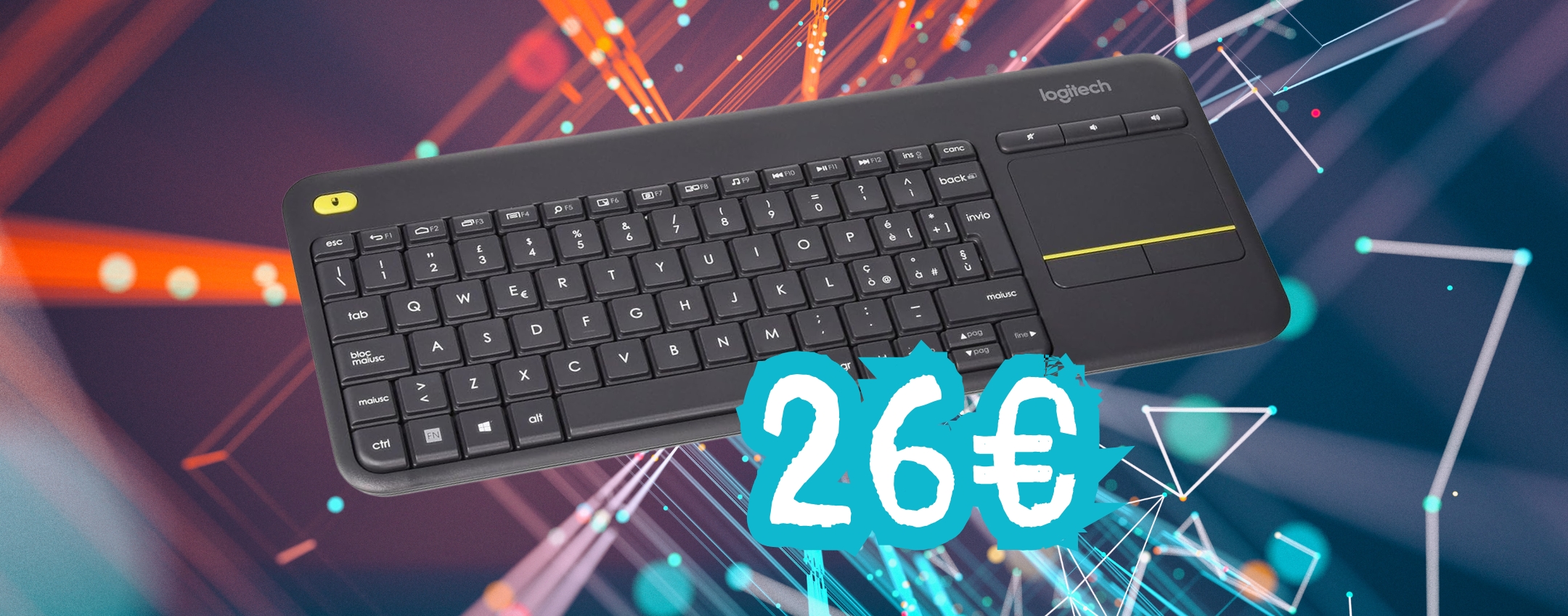 Logitech K400 Plus: tastiera wireless multidispositivo con touch pad